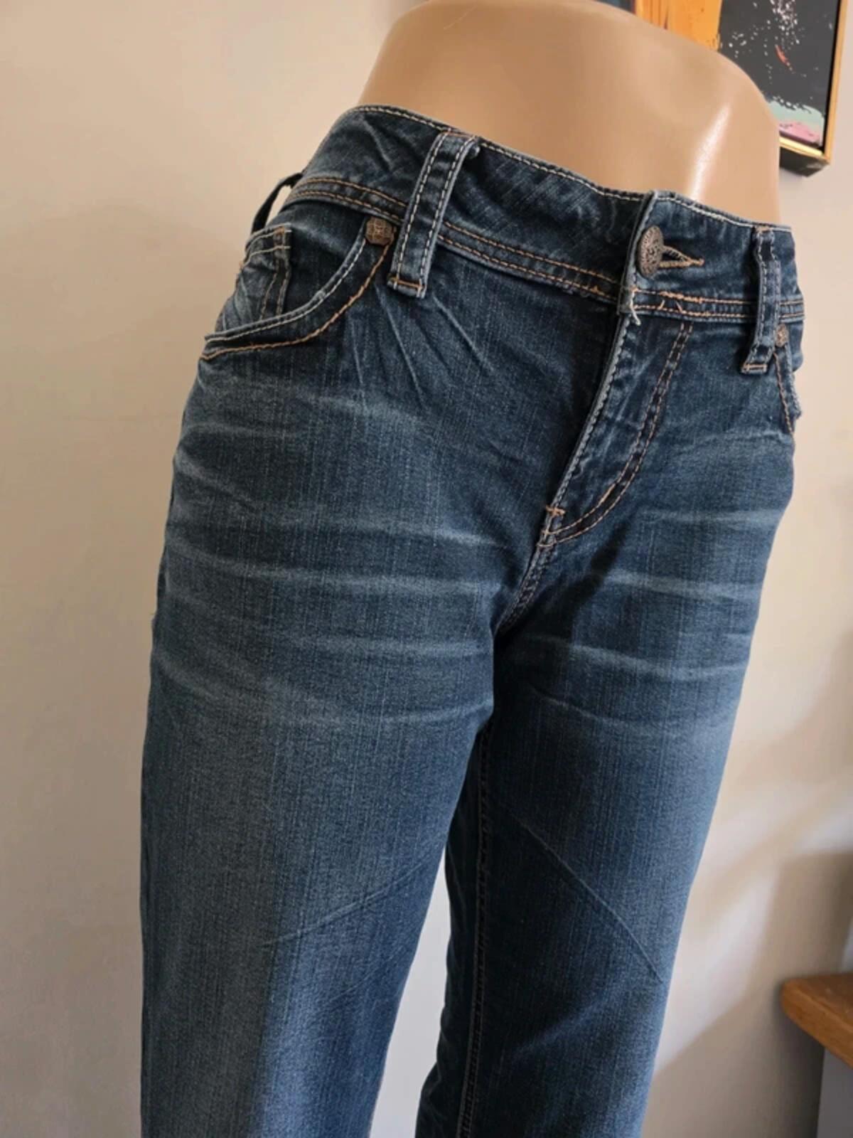 Vintage Y2K Silver Jeans Mid Rise Bootcut Jeans UK Size 14