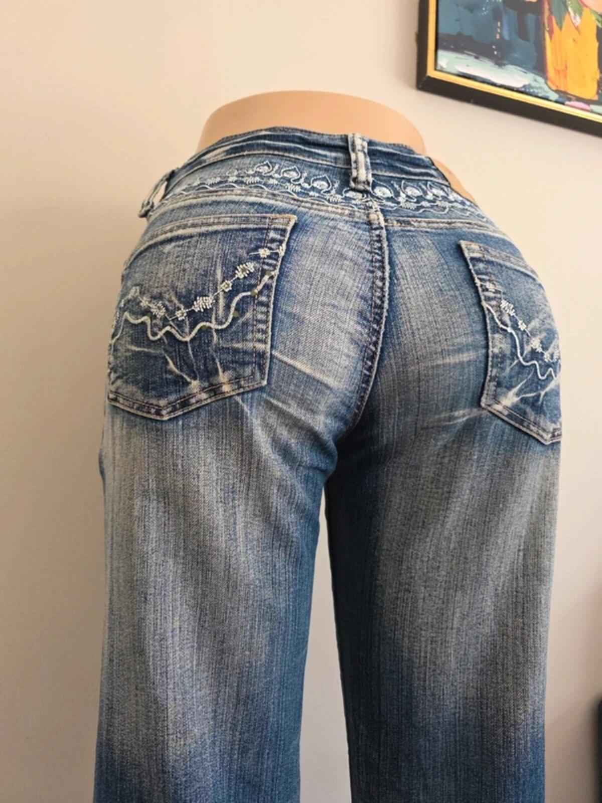 Big Spade Mid Rise Wide Leg Bootcut Vintage Y2K Jeans UK Size 8/10 Tall
