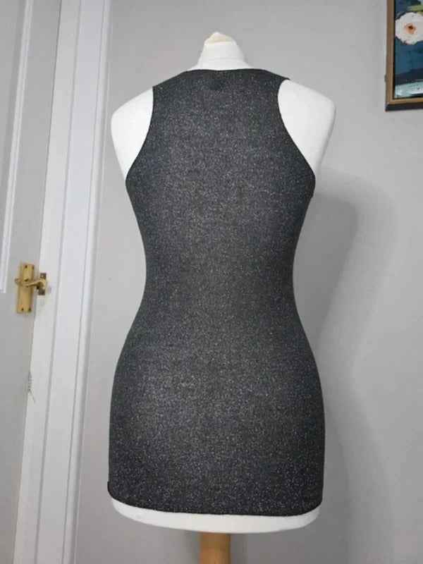 A. Vanto Sparkly Metallic Vest Top UK Size 8/10