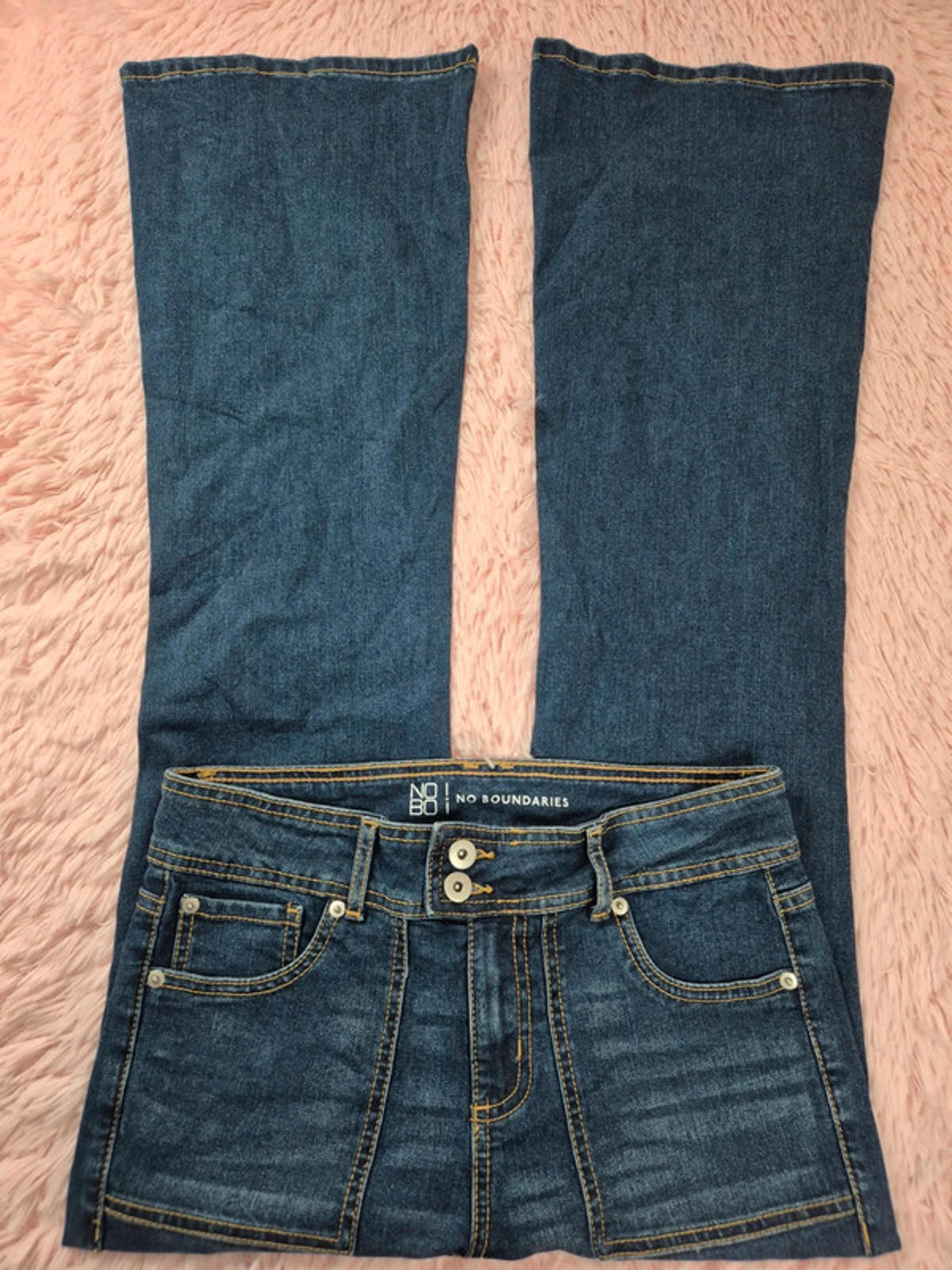 Vintage Y2K No Boundaries Mid Rise Flared Jeans UK 10