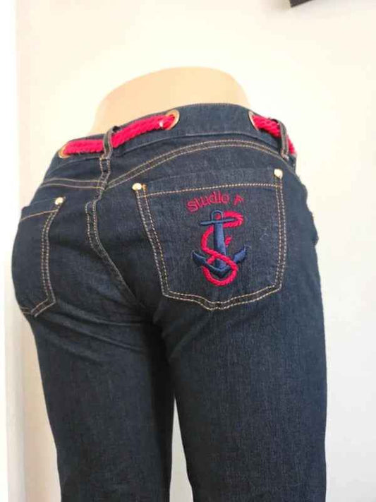 Studio F Mid Rise Slim Vintage Y2K Jeans UK Size 12/14