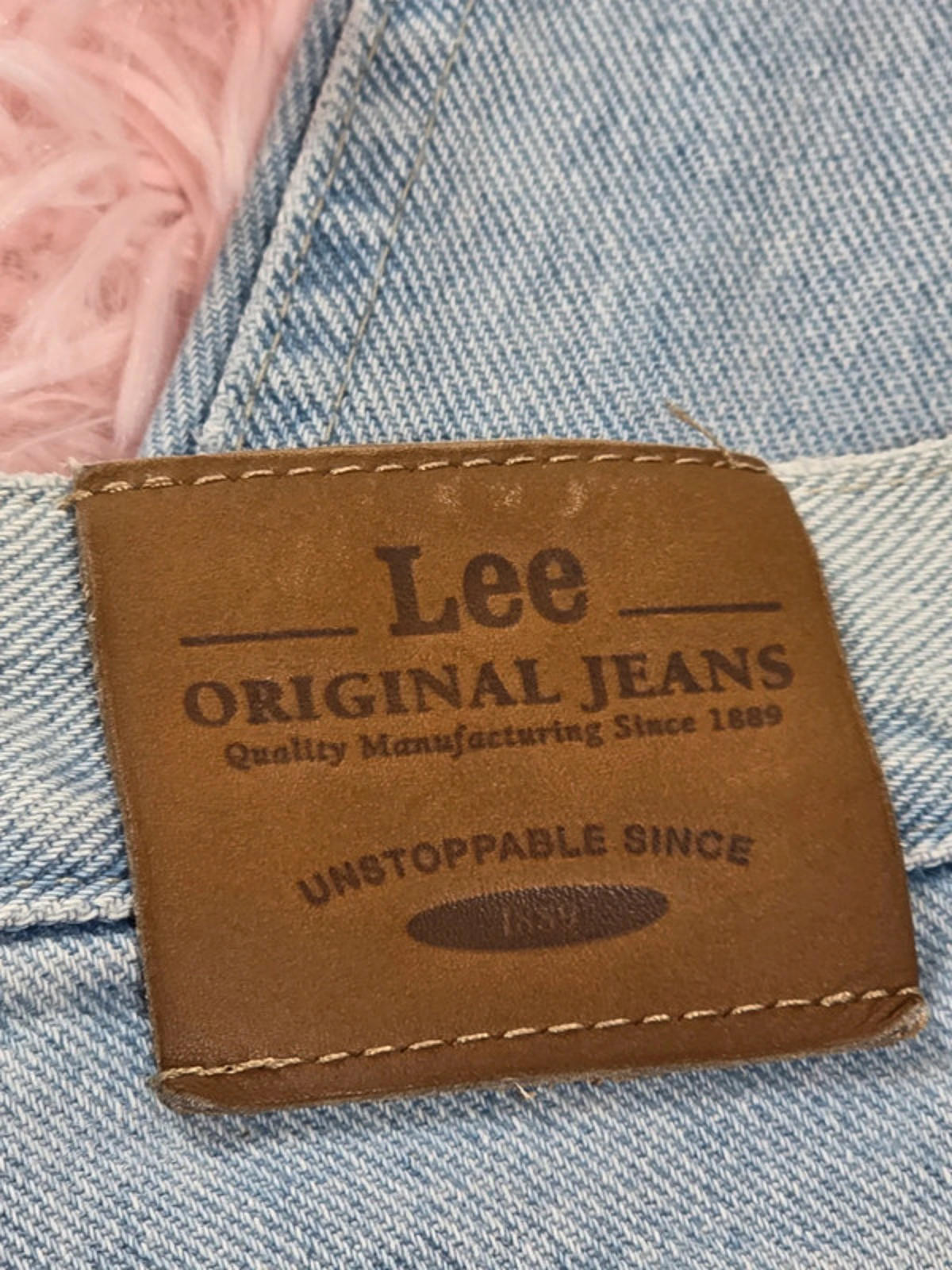 Vintage Y2K Lee Mum Jeans Light Blue Denim UK Size 10 Tall