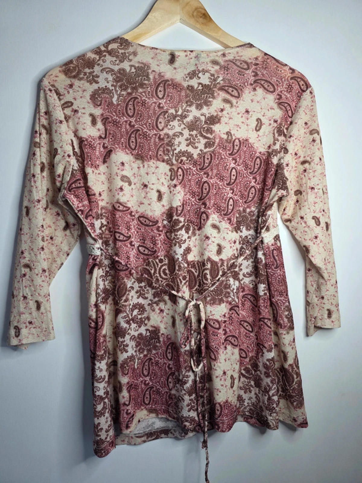 Vintage Y2K Crave Apparel Maternity Paisley Tie Front Top UK size Maternity 12