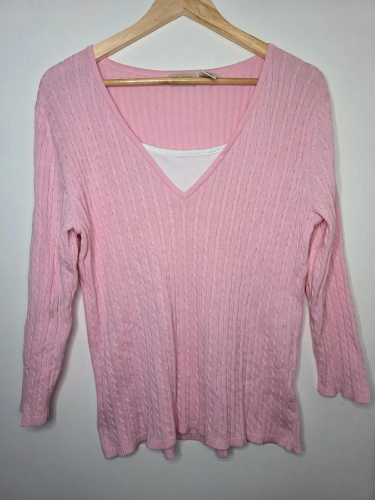 Vintage Y2K Classic Elements Ribbed V Neck Jumper UK size 14