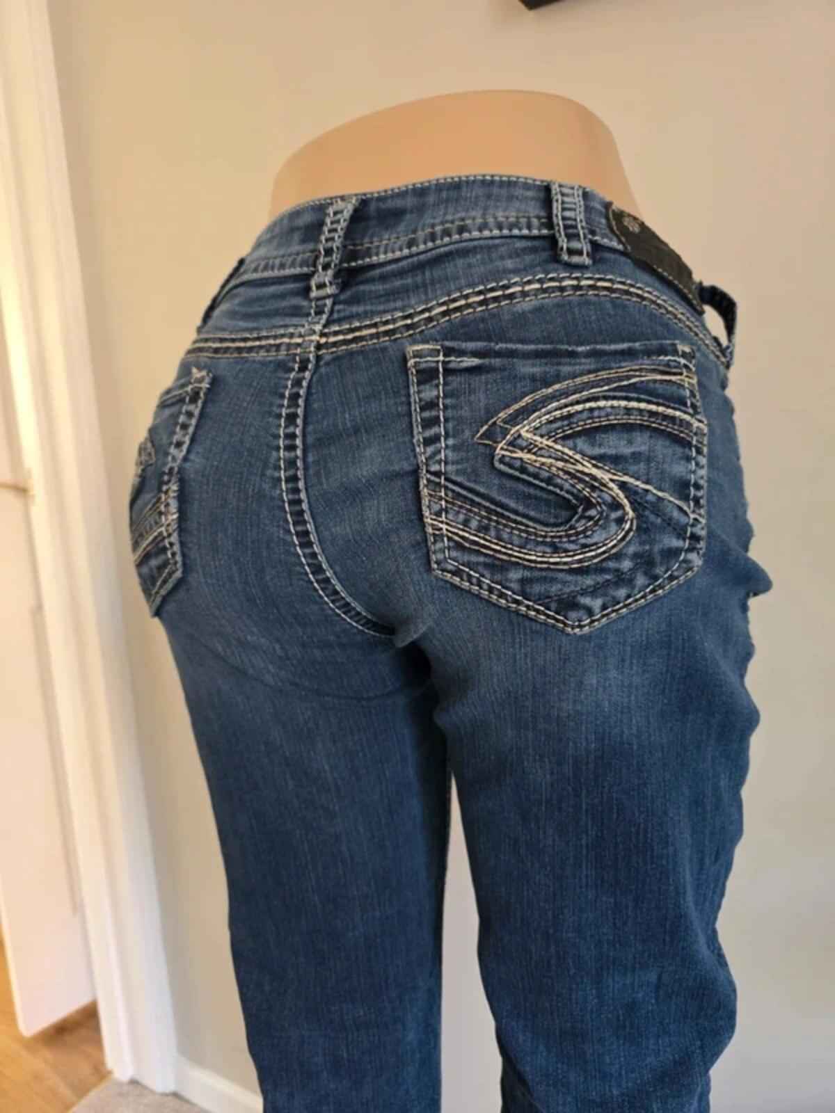 Vintage Y2K Silver Jeans Mid Rise Skinny Jeans UK Size 14
