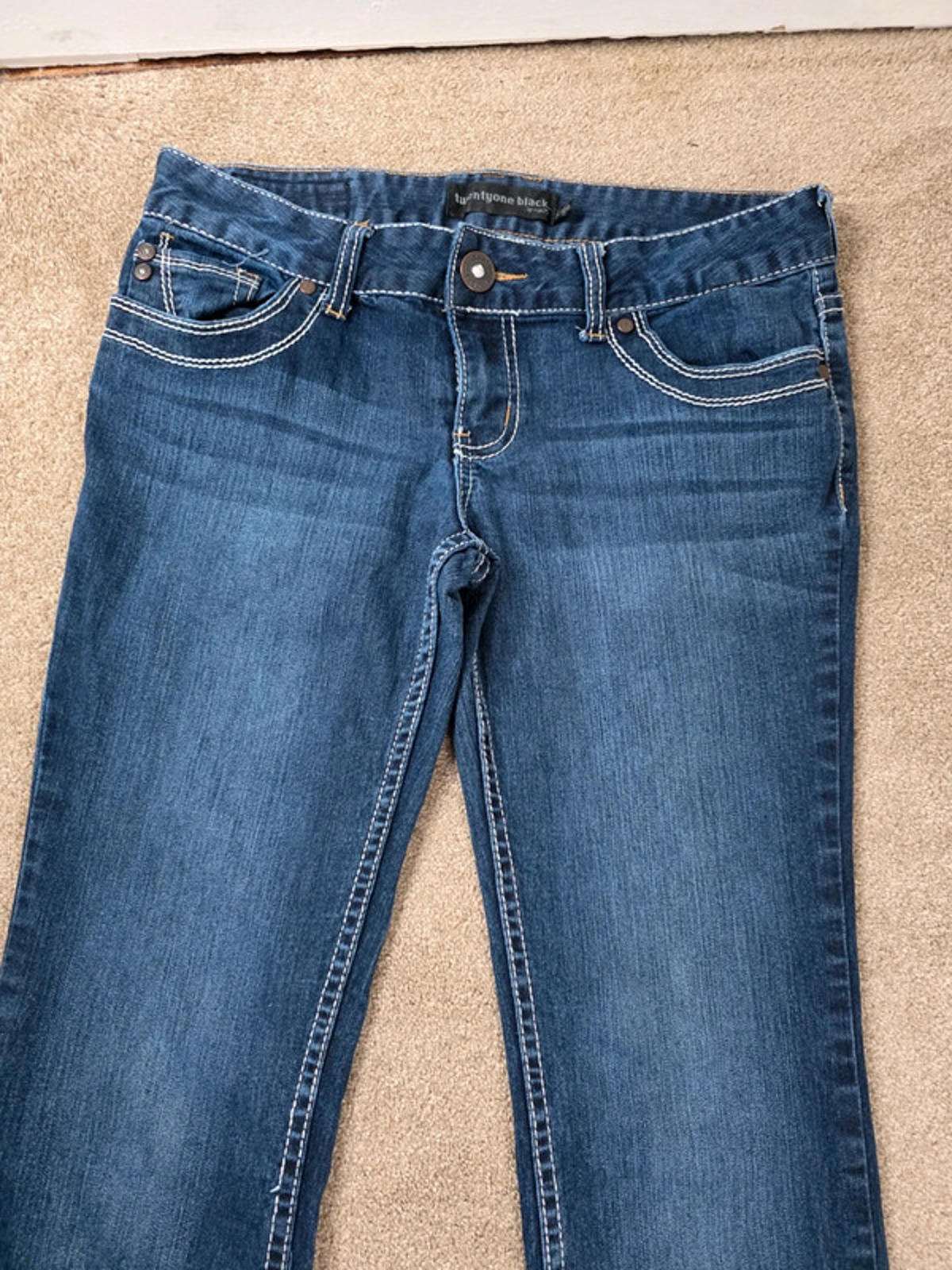 Vintage Y2K Twentyone Black Low Rise Bootcut Jeans UK Size 12