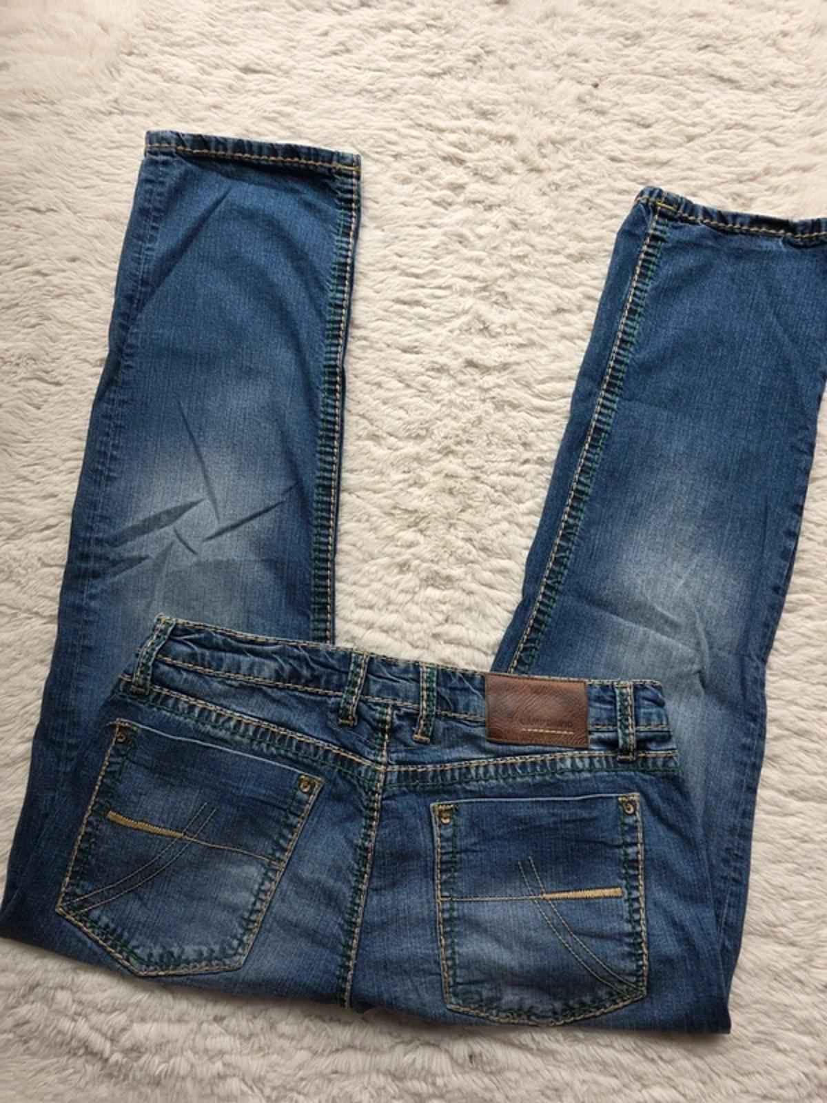 Vintage Y2K Camp David Mid Rise Straight Leg Jeans Baggy Fit UK 14