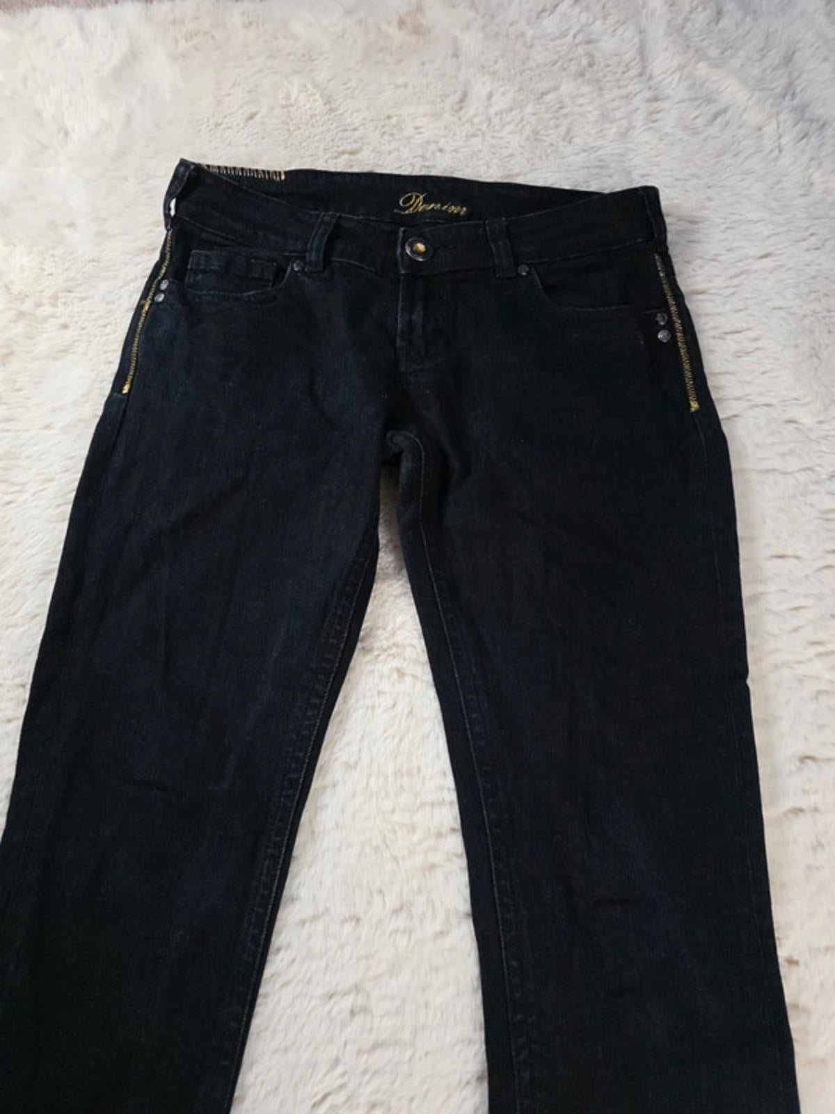 Vintage Y2K Denim Low Rise Straight Jeans UK Size 12 Tall