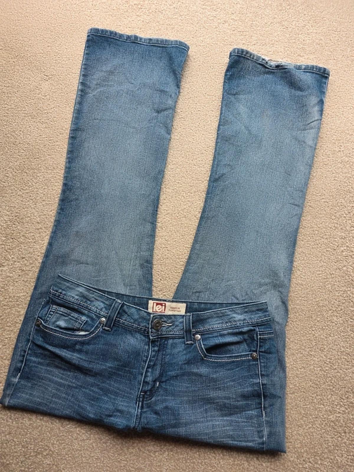 Vintage Y2K Lei Hipster Flare Jeans UK Size 14 Tall