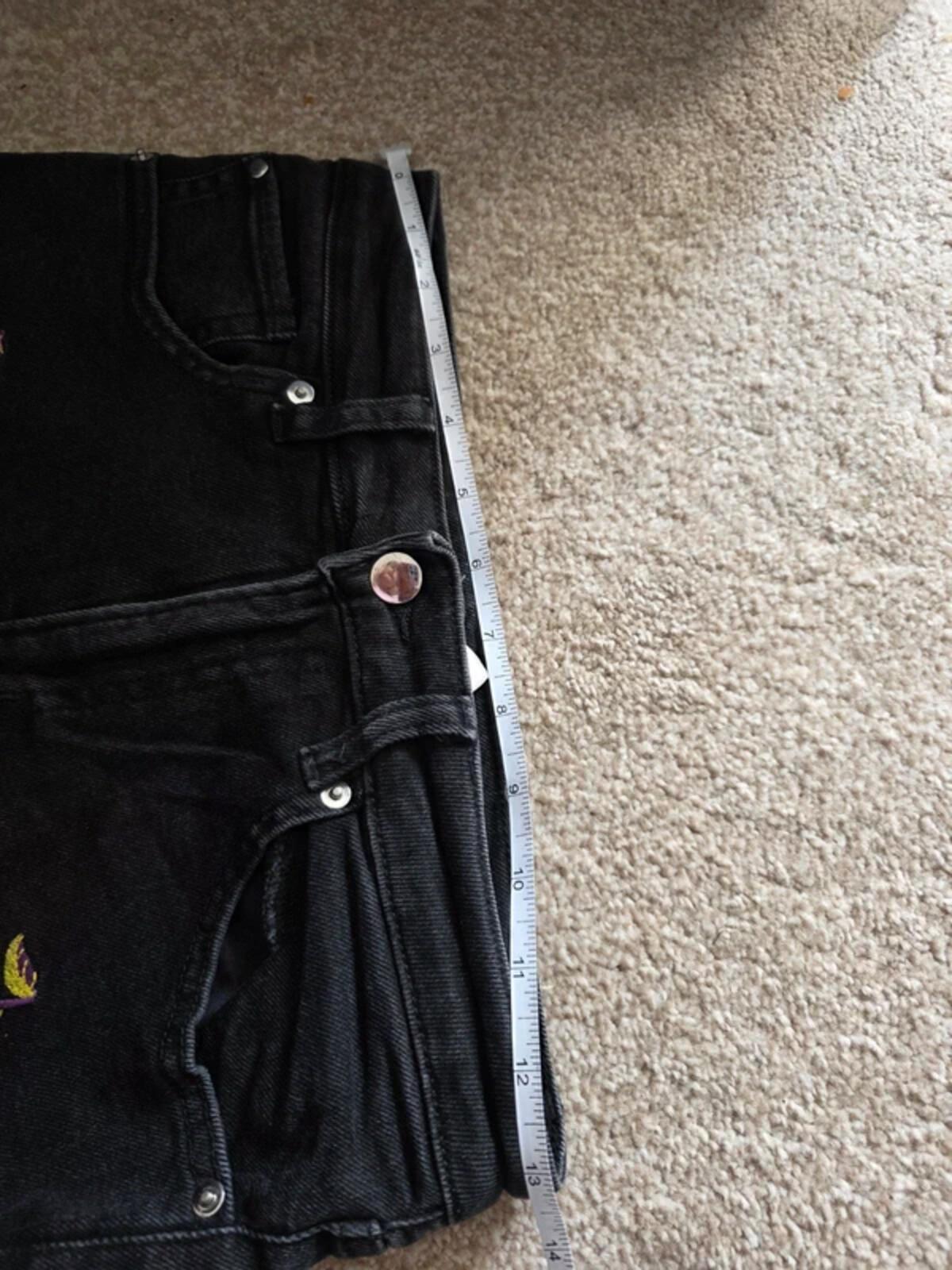 H&M Vintage Y2K High Rise Embroidered Jeans UK Size 6 Petite