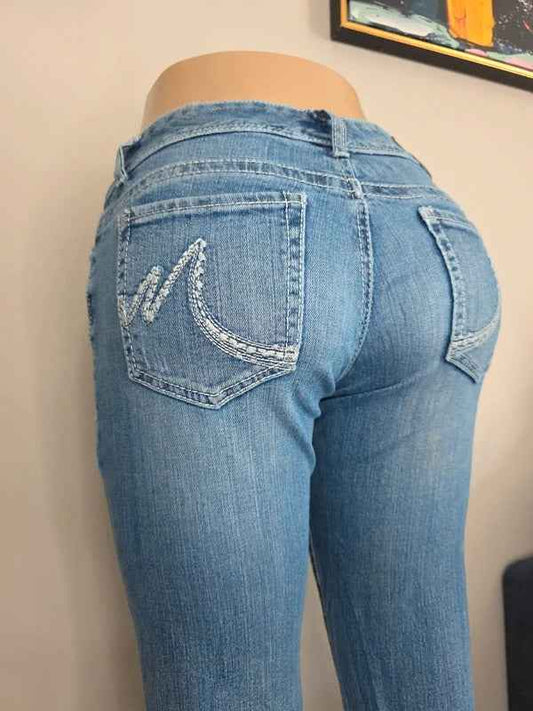 Maurices Ultra Low Rise Bootcut Vintage Y2K Jeans UK Size 6/8 Tall