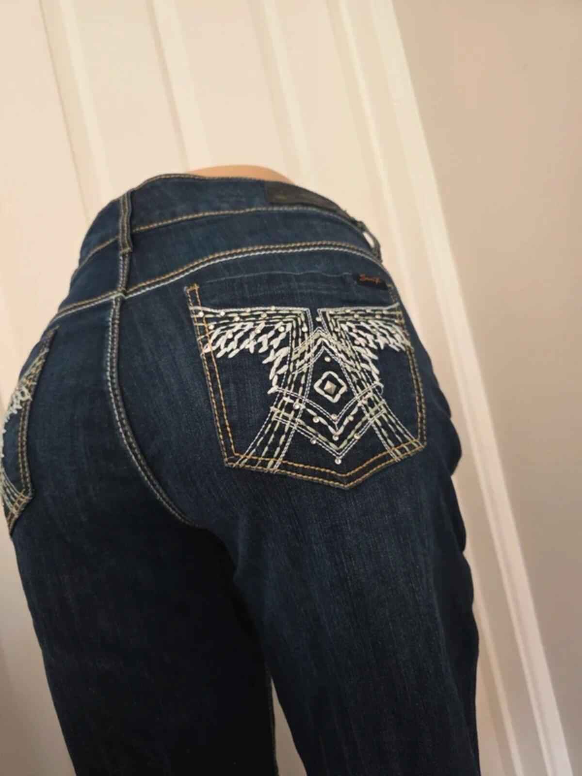 Seven7 Luxe Mid Rise Straight Vintage Y2K Jeans UK Size 18 Petite