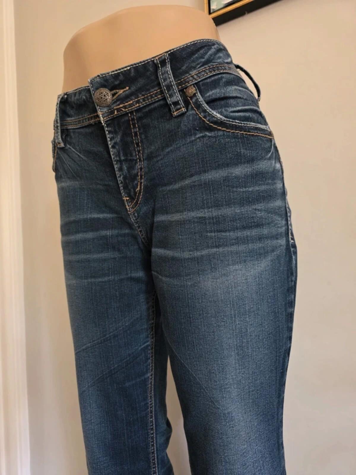 Vintage Y2K Silver Jeans Mid Rise Bootcut Jeans UK Size 14