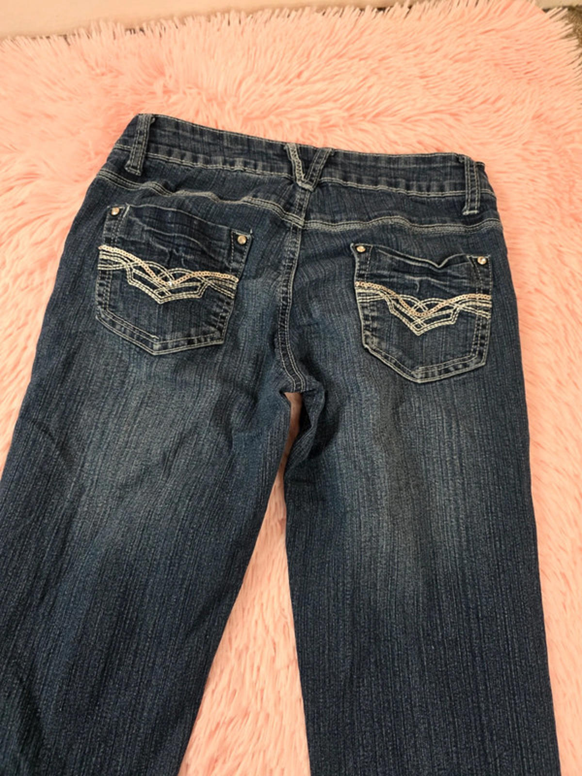 Y2K Give Me 5ive Super Low Rise Bootcut Jeans UK Size 8