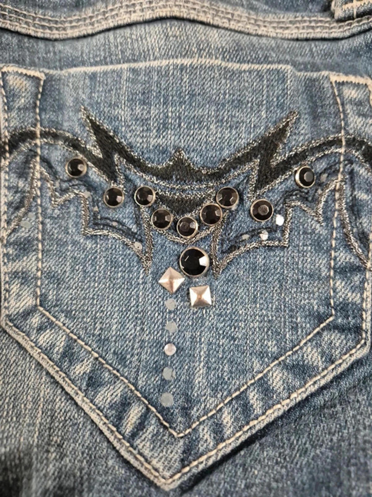 Vintage Y2K Rhinestone Low Rise straight Jeans – UK 10/12