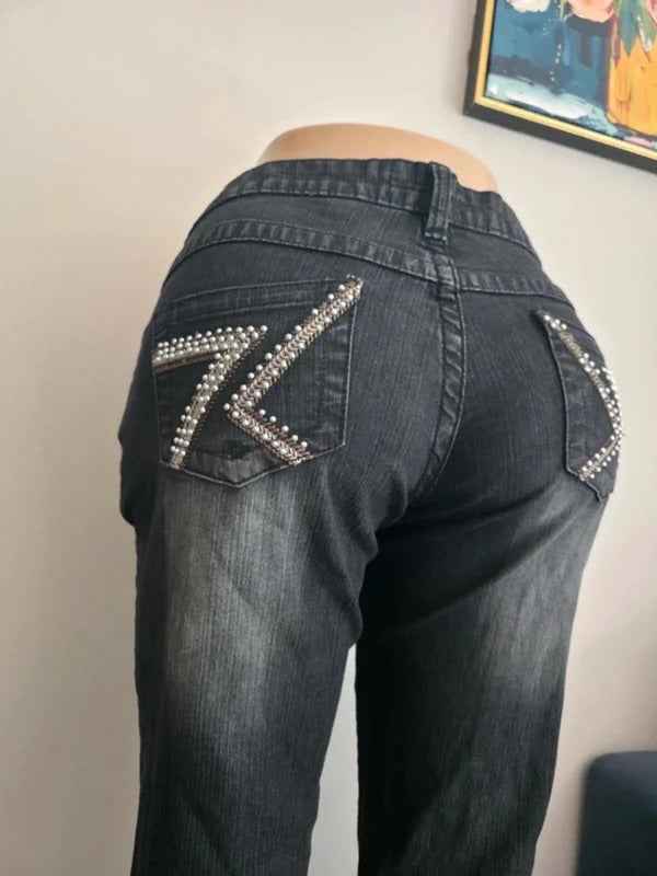 Seductions FD Low Rise Straight Vintage Y2K Jeans UK Size 12/14