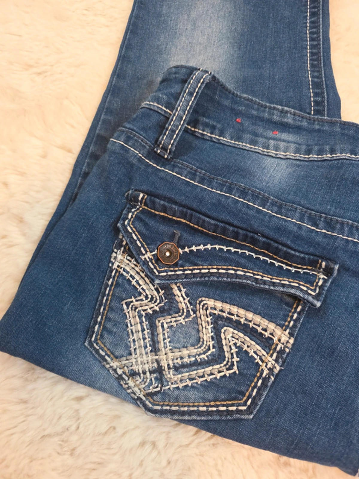 Vintage Y2K Hydraulic Mid Rise Bootcut Jeans UK Size 12