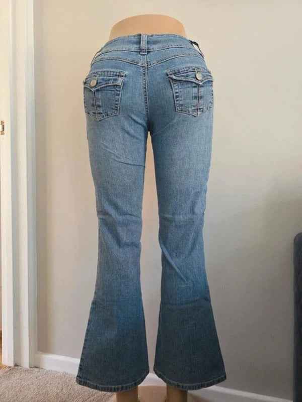 RVT Mid Rise Flared Vintage Y2K Jeans UK Size 6/8 Petite