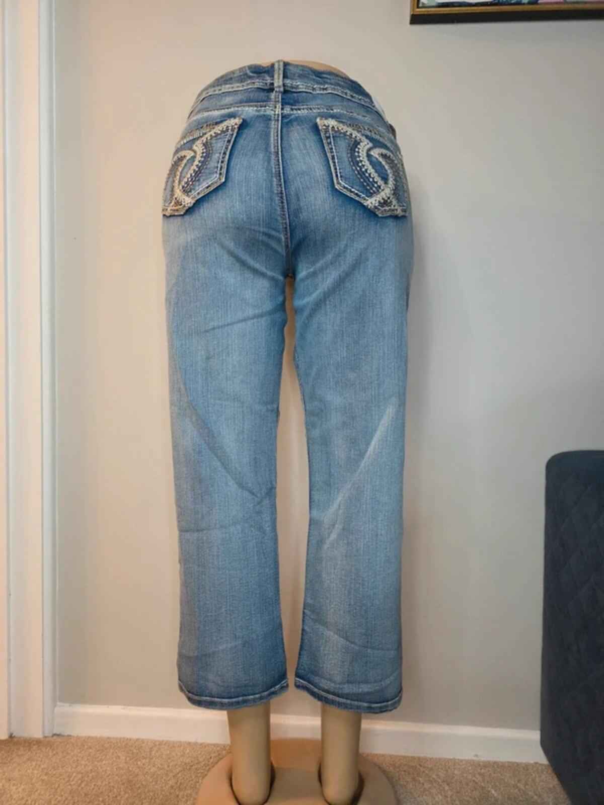 Maurices Mid Rise Capri Jeans UK Size 16/18 Vintage Y2K Plus Size