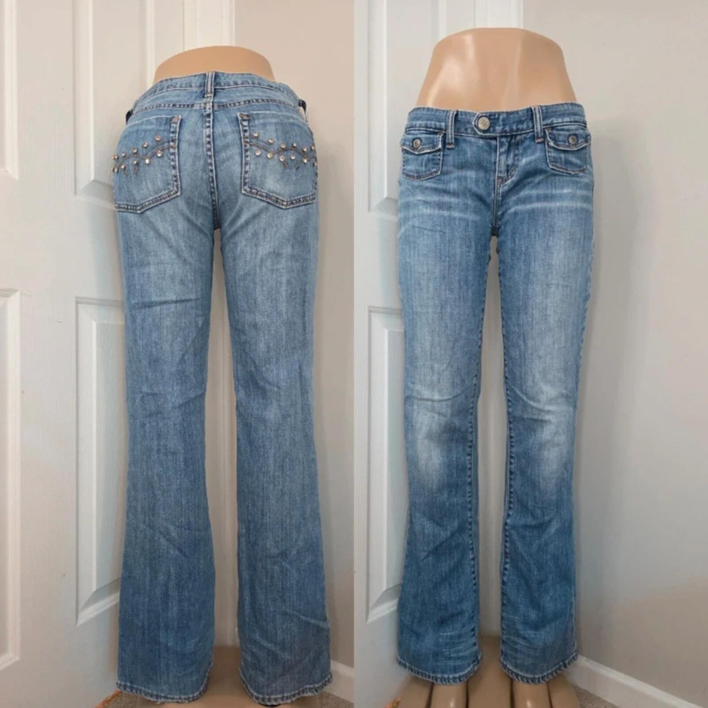 Gap Ultra Low Rise Blingy Bootcut Vintage Y2K Jeans UK Size 8 Tall
