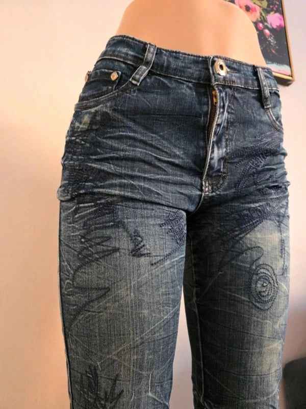Kahing Vintage Y2K Mid Rise Slim Jeans UK Size 8 Petite