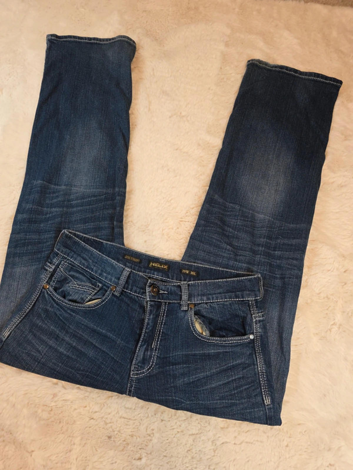 Vintage Y2K Helix Mid Rise Loose Straight Jeans UK Size 12