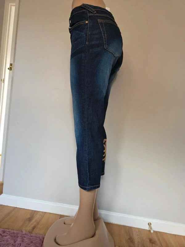 Vintage Y2K Fabulosity Mid Rise Capri Jeans UK Size 10