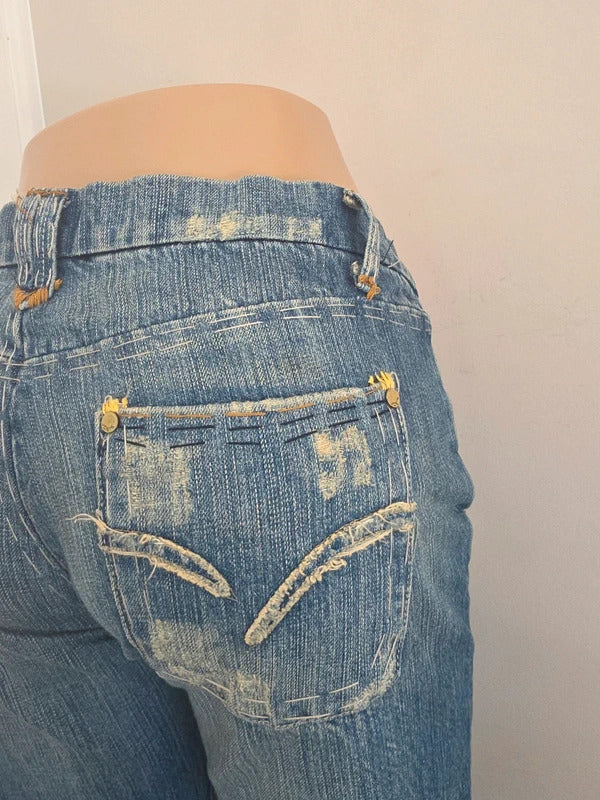Joe’s Jeans Low Rise Relaxed Flared Vintage Y2K Jeans UK Size 10 Petite