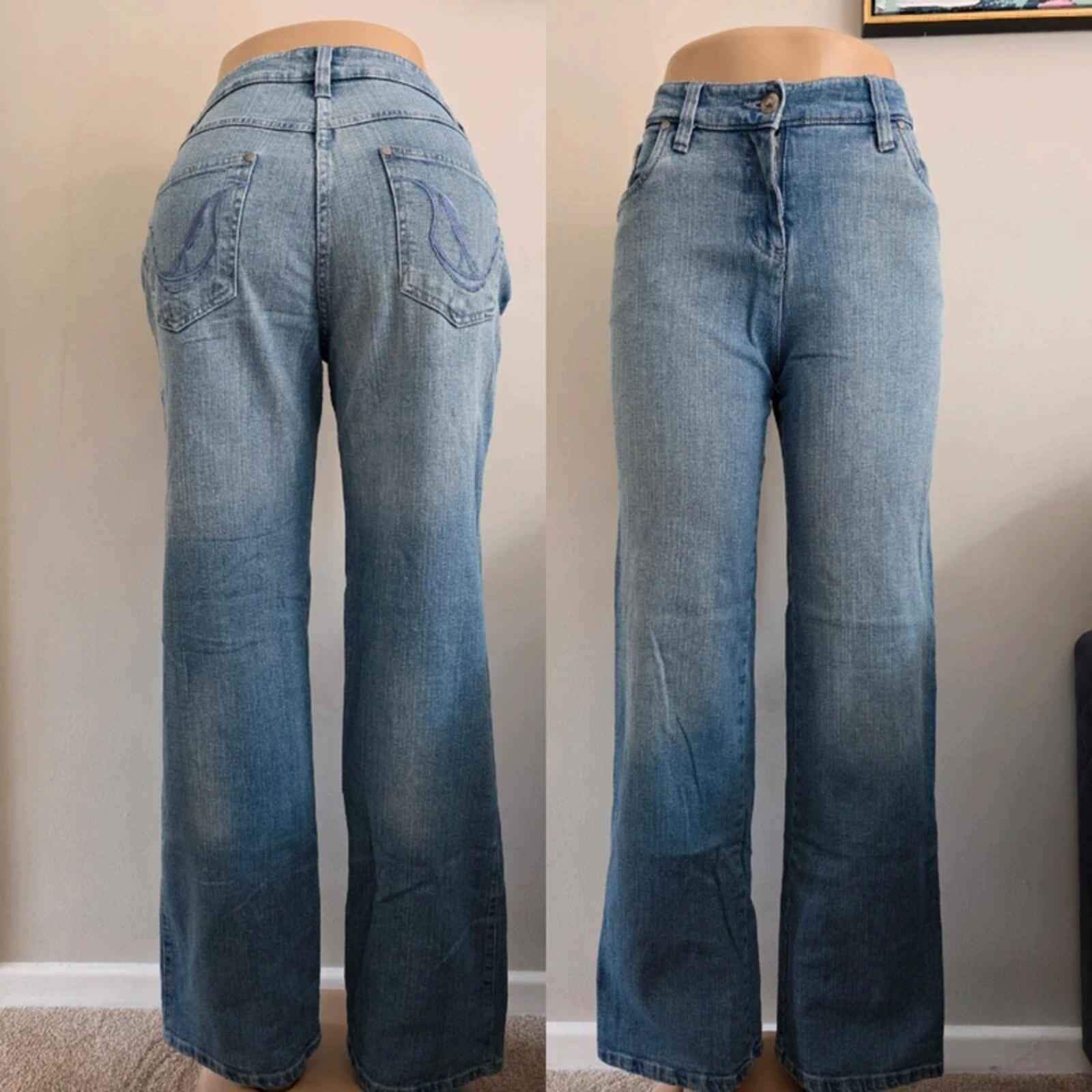 Cecilia Mid Rise Wide Leg Vintage Y2K Jeans UK Size 12