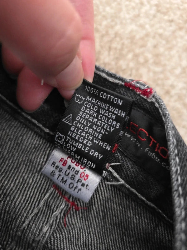 FUBU High Rise Cargo Jeans UK Size 8 Petite