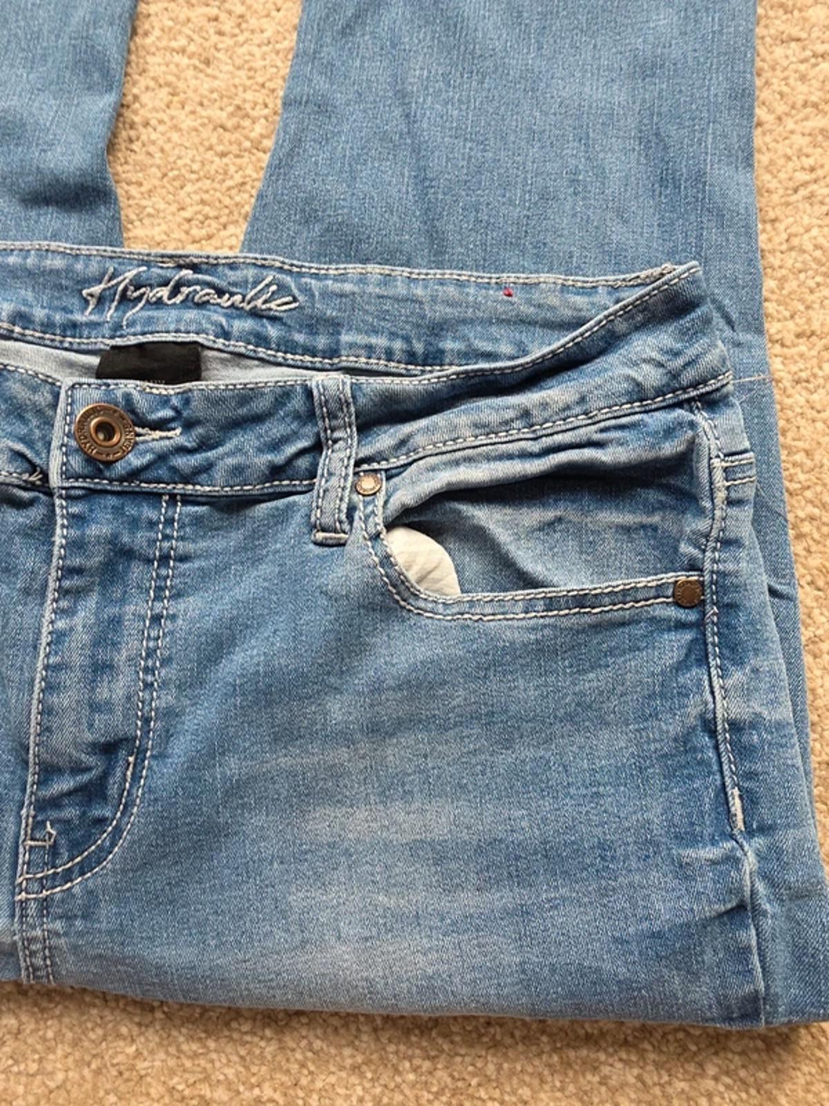 Vintage Y2K Hydraulic Mid Rise Bootcut Jeans UK Size 12/14