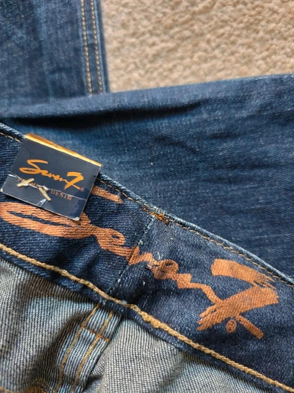 Vintage Y2K Seven7 Low Rise Slim Straight Jeans UK Size 12/14
