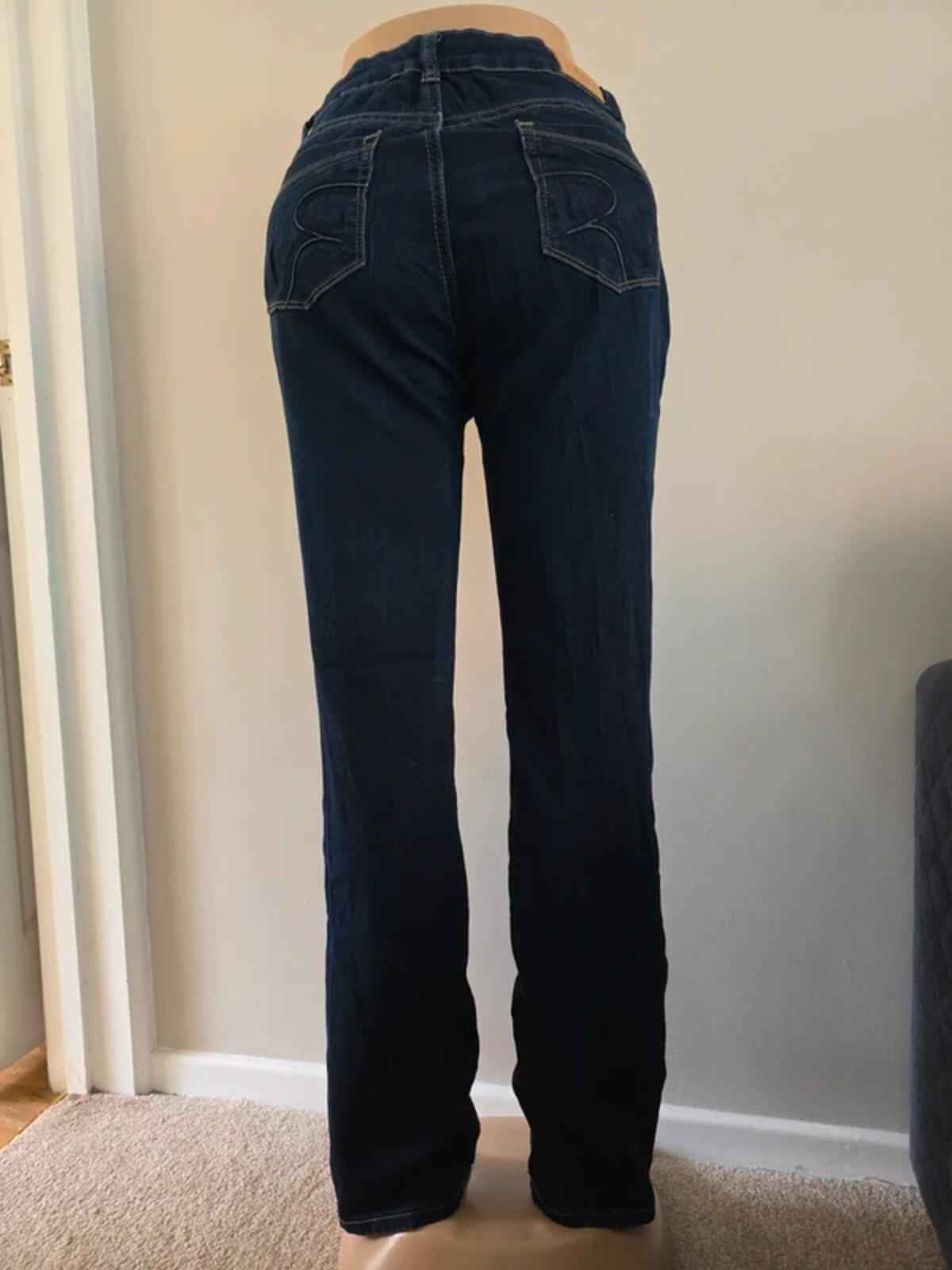 Rodeo Mid Rise Straight Vintage Y2K Jeans UK Size 10 Tall