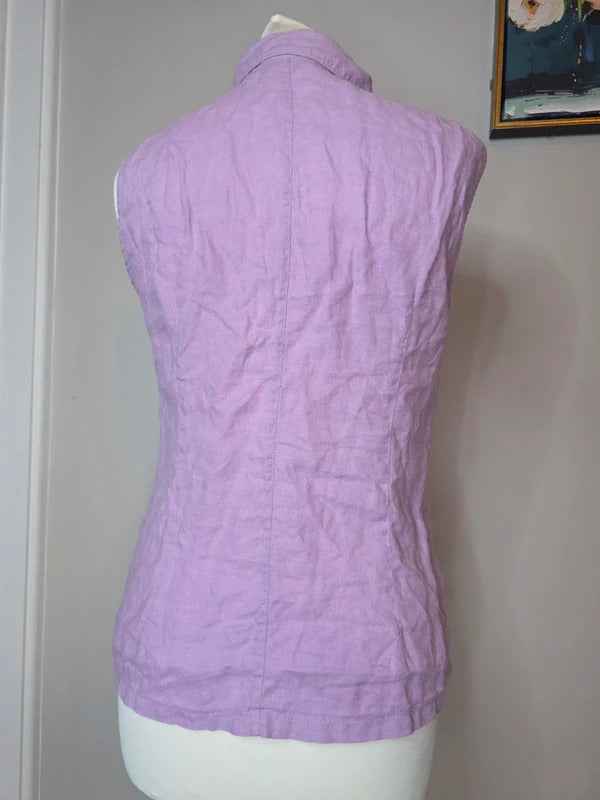 New Look Vintage Y2K Sleeveless Linen Blend Shirt UK Size 8