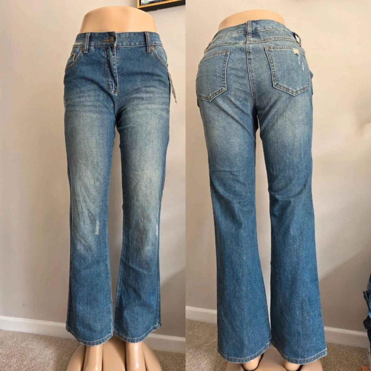 Vintage Y2K Jeanology Mid Rise Bootcut Jeans UK Size 10