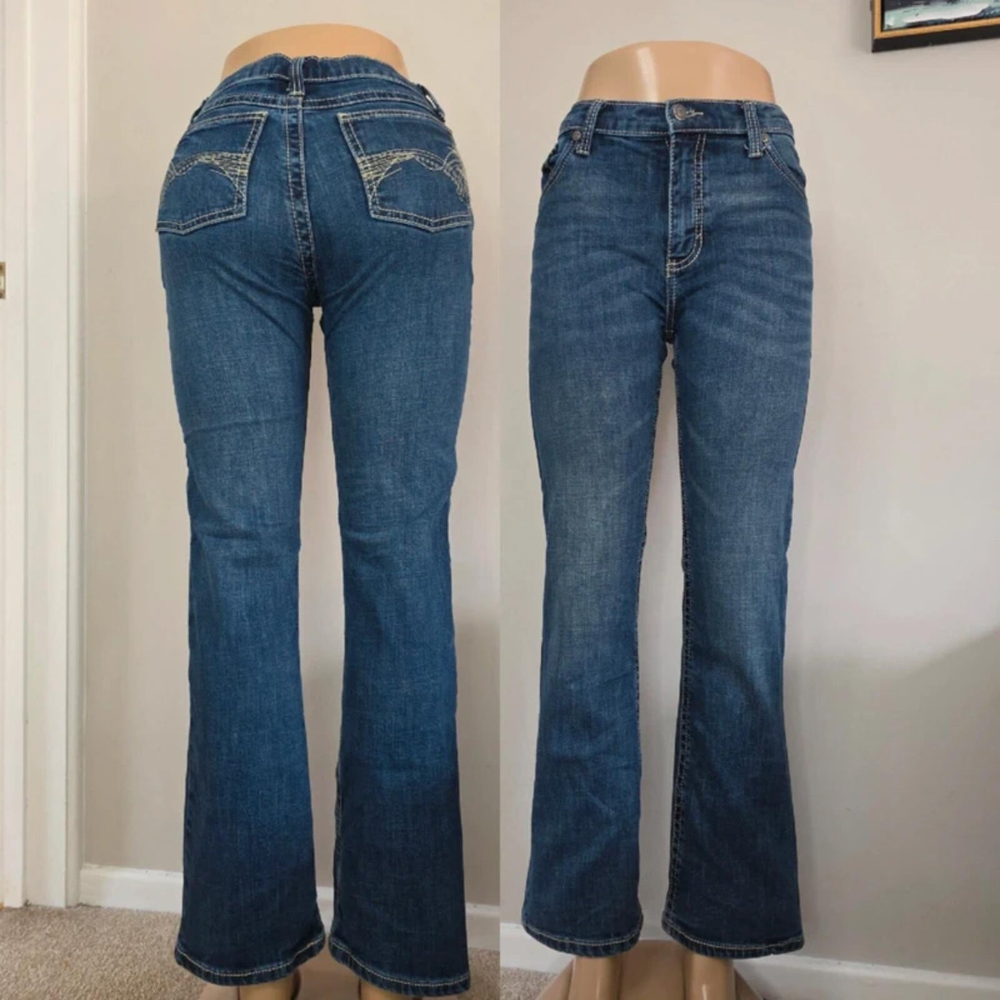 Wrangler Mid Rise Bootcut Vintage Y2K Jeans UK Size 8 Petite