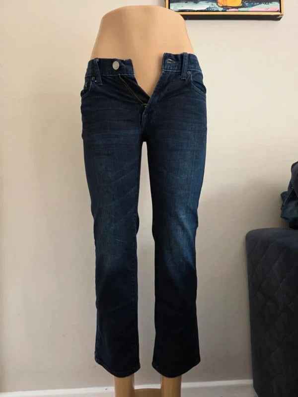 Vintage Y2K American Eagle Mid Rise Straight Jeans UK Size 6 petite
