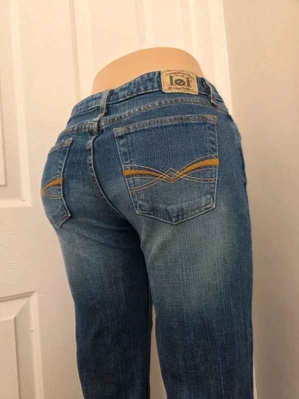L.E.I. Mid Rise Bootcut Vintage Y2K Jeans UK Size 8  Tall