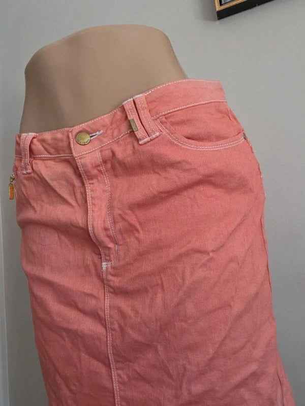 Vintage Y2K Max Jeans Pink Denim Mini Skirt UK Size 14