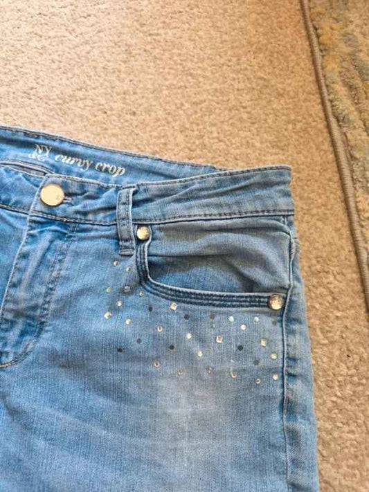 NY&C Vintage Y2K Mid Rise Curvy Crop Denim Shorts UK Size 10