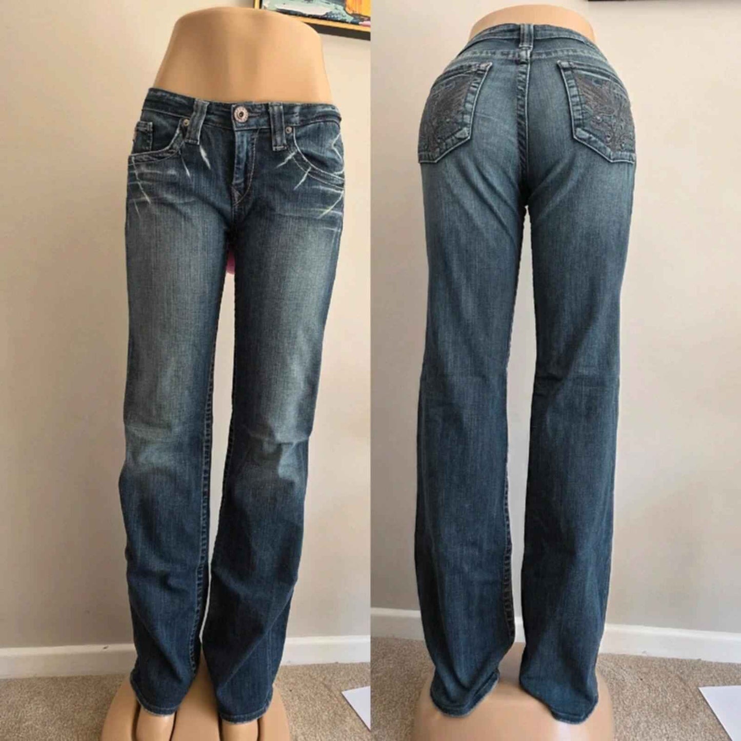 Big Star Low Rise Bootcut Jeans UK Size 8/10 Tall