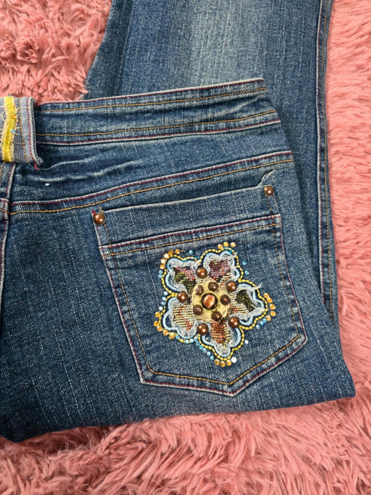 Very Unique Vintage Y2K MG Mid Rise Flared Jeans UK size 10
