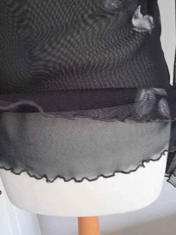 Anna Ferrari Sheer Floral Mesh Long Sleeve Top UK Size 10