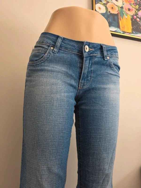 L.e.i Low Rise Relaxed Bootcut Vintage Y2K Jeans UK Size 8/10 Tall