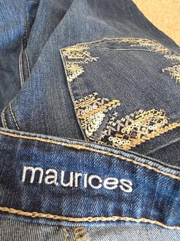 Maurices Mid Rise Bootcut Vintage Y2K Jeans UK Size 14 Tall