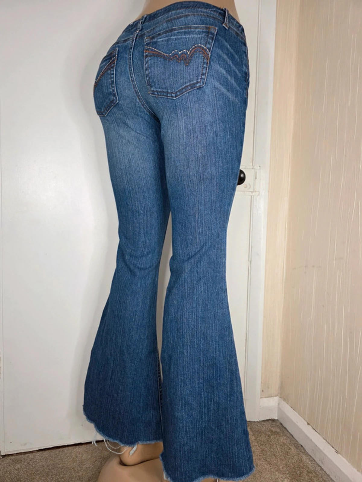 Vintage Y2K L.E.I. Ultra Low Rise Flare Jeans UK Size 8