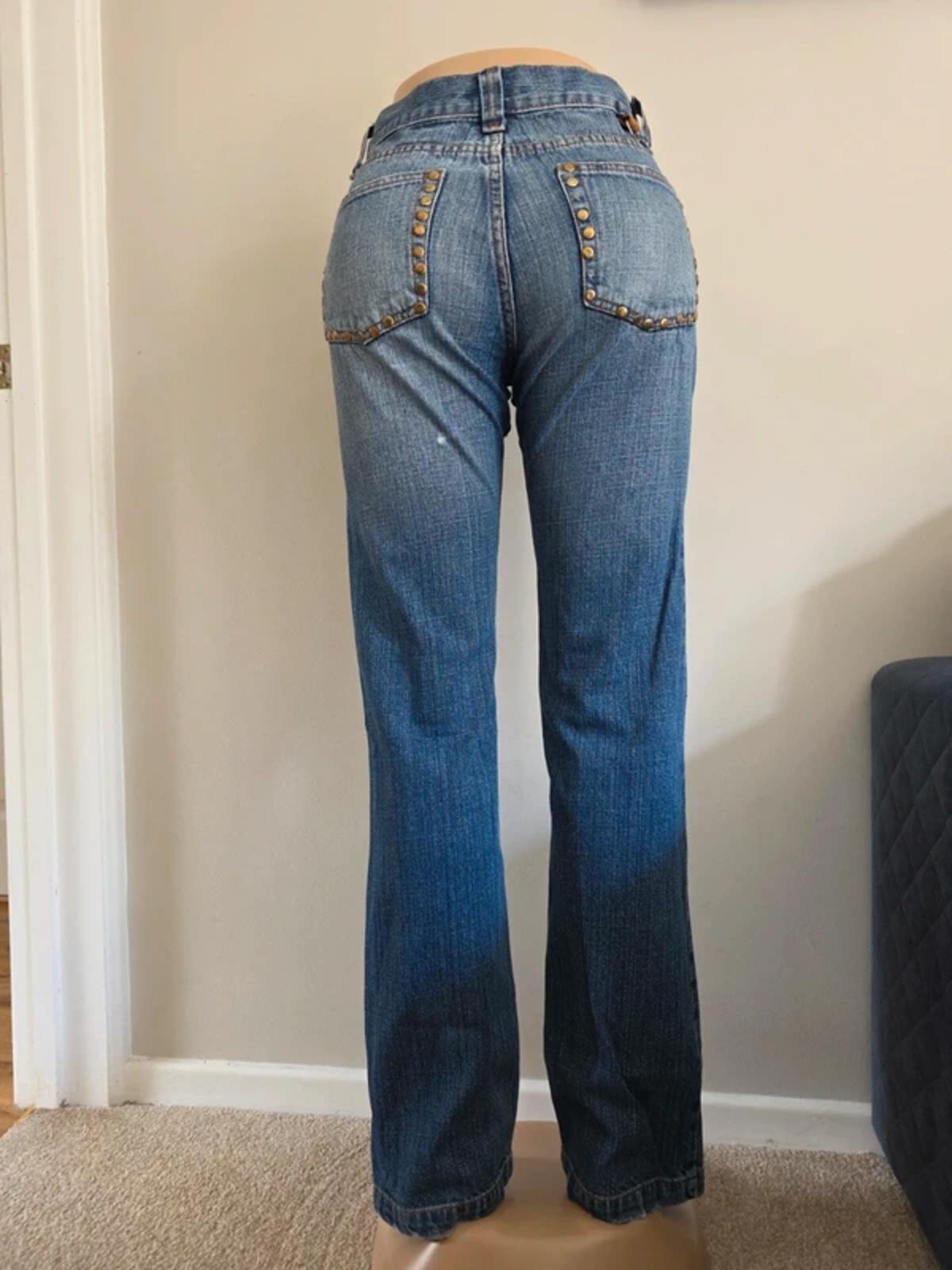 La Virtu Mid Rise Straight Vintage Y2K Jeans UK Size 8/10 Tall
