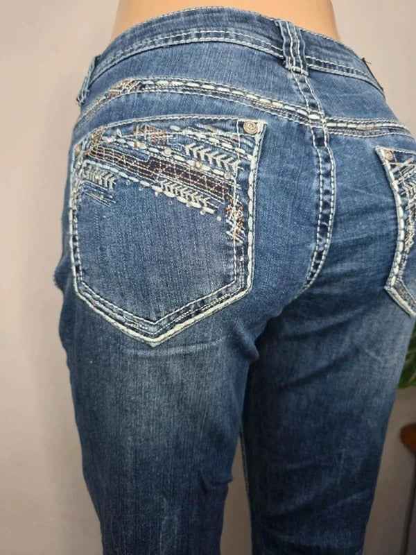 Shyanne Mid Rise Bootcut Blingy Jeans UK Size 12 Petite