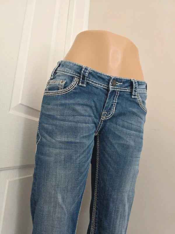 Rock & Roll Cowgirl Low Rise Bootcut Vintage Y2K Jeans UK Size 8 Tall