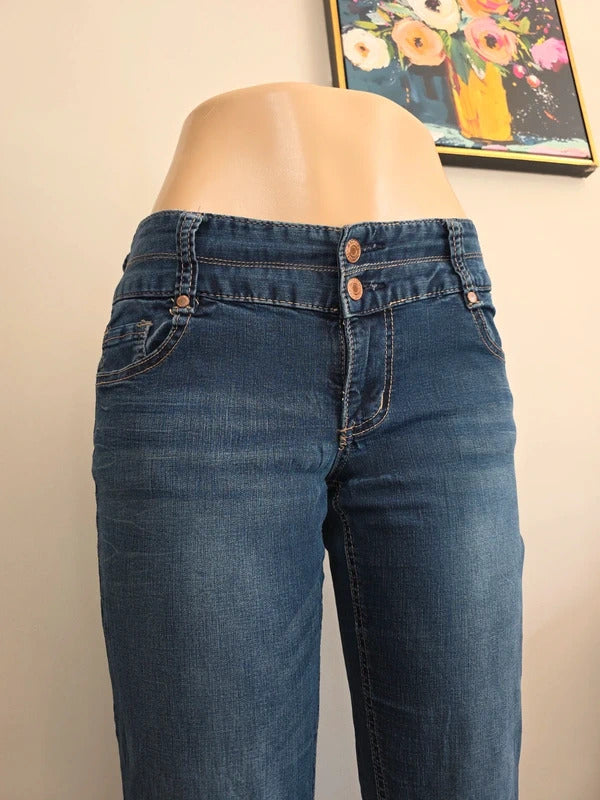 Maurices Low Rise Bootcut Vintage Y2K Jeans UK Size 8/10 Tall